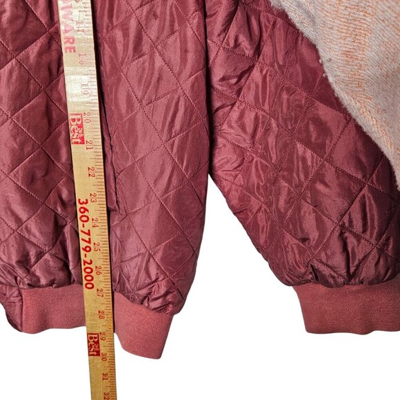 Vintage‎ Partners II Womens Quilted Bomber Jacket 2X Pink 100% Silk Vintage 80s - Picture 9 of 12